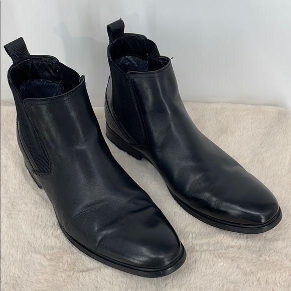 STEVE MADDEN AFINITY SIZE 11.6 Black Leather Men's Ankle Boots - Picture 1 of 7